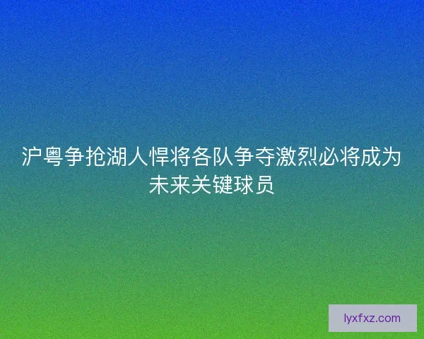 沪粤争抢湖人悍将各队争夺激烈必将成为未来关键球员